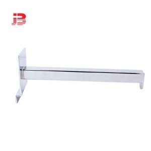 Kim Loại Chrome Mạ Móc Ống Vuông <span class=keywords><strong>2</strong></span> Lỗ Slatwall Kệ Kính Bracket - Product Image 4