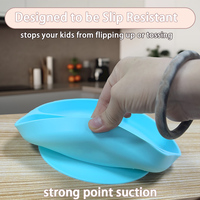 Assiette à ventouse divisée en silicone incassable, sans BPA, 100 % alimentaire, antidérapante, pour bébés et tout-petits