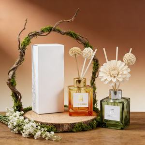 Botella de Vidrio Ámbar Moderna de 50 ml, 100 ml, 150 ml, 200 ml, Difusor de Aroma de Alta Gama, Botella Cuadrada Vacía para Difusor de Aroma, con Caja - Product Image 1