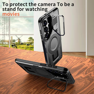 Funda para teléfono Samsung S26, simple, magnética, con textura mate, soporte para lente, cobertura total, anticaídas. - Product Image 4