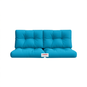 Coussin de palette d'extérieur Cushion King, 23,6x15,7x4,7 pouces, rectangulaire, en tissu bleu matelassé, amovible, lavable, toutes saisons - Product Image 1