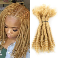 Estensioni per capelli dreadlock in vero capello umano, fatte a mano, bionde 613, da 6-8 pollici, direttamente dalla fabbrica, modello Goddess Locs