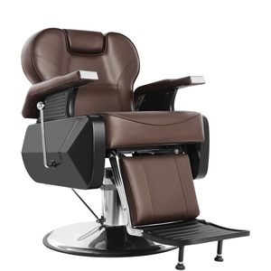 Chaise de barbier marron moderne avec grande pompe pour salon scolaire prix de gros expédition incluse pour salon de coiffure utilisation - Product Image 6