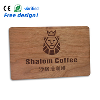 Fabrik-Großhandel ISO14443A NFC 13,56MHz Holz-RFID-Karte mit 1K-Chip, Wasserdicht, Gravur-Logo und Farbdruck