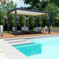 Pergola bioclimatique pliante électrique personnalisable pour l'extérieur, auvent rétractable pour jardin et balcon