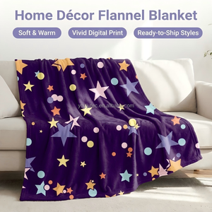 판타지 스타 플란넬 담요 진공 압축, 130x150cm, 부드럽고 따뜻한 소파 담요, 맞춤 인쇄 스타일 및 원단 옵션 - Product Image 2