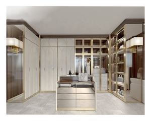 خزانة ملابس حديثة بستة أبواب من الخشب الرقائقي المكسو بالقشرة للبيع - Product Image 4