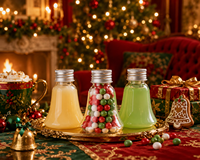 Vente en gros de bouteilles en plastique en forme de cloche de 50 ml de qualité alimentaire, mini-récipients portables vides pour boissons