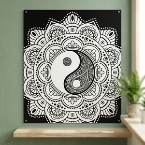 Mandala indien imprimé en dégradé, 100% coton, personnalisable, décoration murale, drap de lit, couverture, décoration de pique-nique, art ethnique - Product Image 1