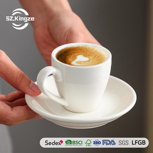 Tazas de Café de Cerámica Pequeñas Personalizadas Kingze de 80 ml para Capuchino y Espresso con Esmalte de Color al Por Mayor - Product Image 1