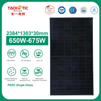 Module Solaire Monocristallin PERC N-Type Noir Grand Format Taoistic Tier 1 12BB 650-675W pour Grandes Installations