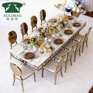 Chaises de réception modernes de luxe rembourrées avec structure en acier inoxydable - Product Image 6