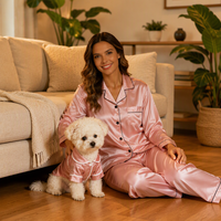 Vêtements pour chien écologiques et solides, en polyester de luxe, doux, confortables, modernes, lavables en machine, vêtements assortis pour animaux de compagnie et propriétaires