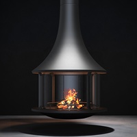 Cheminée au bois autoportante moderne de 900 mm en acier au carbone allié, design suspendu décoratif, pour intérieur, garantie 1 an
