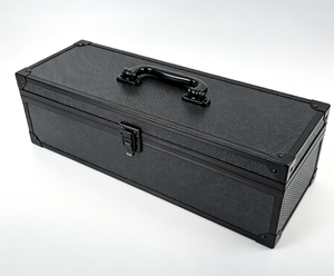 Portable Black Plastic Storage <b>Box</b> for Card Games with Handle and <b>Lockable</b> Clasp Square Corners - Product Image 1
