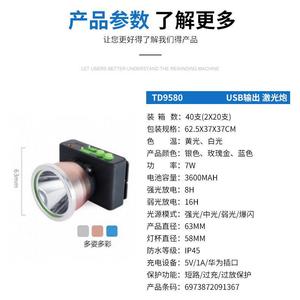 Lampe frontale LED rechargeable en alliage d'aluminium, étanche, pour camping et pêche en extérieur, lumière blanche 120 Lm/W - Product Image 5