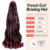 Extensions de cheveux synthétiques ondulés French Curl Originea, durables, sans nœuds, trame unique, pré-étirées, pour tresses en spirale