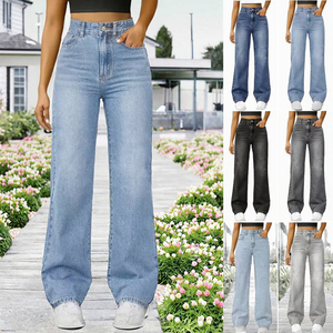 <span class=keywords><strong>Jeans</strong></span> de pierna recta al por mayor para chicas, <span class=keywords><strong>jeans</strong></span> de estilo universitario a la moda para chicas jóvenes y hermosas, y <span class=keywords><strong>jeans</strong></span> casuales para estudiantes. - Product Image 1