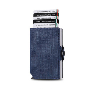 Custom Logo Stone Pattern Leather Mini Smart Card Holder Portefeuille Homme Intelligent <b>RFID</b> Automatic Pop Out <b>Wallet</b> <b>for</b> <b>Men</b> - Product Image 1