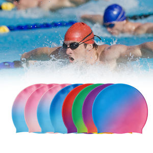 Bonnets <span class=keywords><strong>de</strong></span> <span class=keywords><strong>bain</strong></span> unisexes en <span class=keywords><strong>silicone</strong></span> souple avec logo personnalisé, <span class=keywords><strong>de</strong></span> haute qualité, durables, imperméables et antidérapants pour adultes - Product Image 5