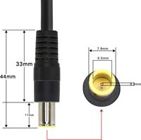 DC7909 Connecteur DC 8mm 16AWG 30cm 12V 24V DC 7.9mm X 5.5mm Barrel Connecteur Câble