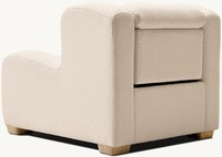 Fauteuil simple en bois et tissu, minimaliste, durable et confortable, pour salon, chambre ou appartement