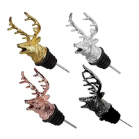 Bouchon de bouteille de vin de Noël en acier inoxydable animal 3D Verseur d'aérateur d'huile de vin pour bar
