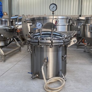 Bouilloire industrielle pour ragoût de viande Marmite haute pression Bouilloire à double paroi Machine de cuisson de saucisses Bouilloire de cuisson à la vapeur Mélangeur - Product Image 1