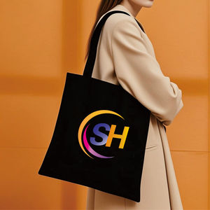 Bán buôn tùy chỉnh thân thiện với môi tái sử dụng hàng tạp hóa Tote Túi dày đồng bằng vải trống với logo in ấn Túi mua sắm - Product Image 1