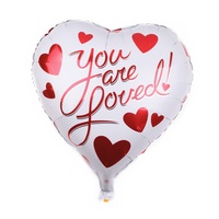 Ballon en feuille d'aluminium en forme de cœur de 18 pouces rouge, rose, orange et blanc « Je t'aime » pour les décorations de mariage, de la Saint-Valentin et d'anniversaire