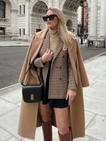 2025 européen américain dames Blazer nouveau automne Plaid double boutonnage veste costume longue vente en gros transfrontalier