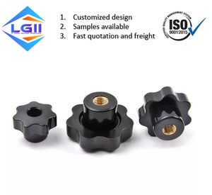 Agujero pasante estrella plástico Torx mango núcleo de cobre tuerca atornillada a mano M4 M5 M6X25mm Diámetro - Product Image 2