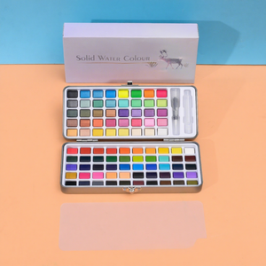 Ensemble de peinture <span class=keywords><strong>à</strong></span> l'<span class=keywords><strong>aquarelle</strong></span> solide transfrontalier de 50, 90 ou 100 couleurs, portable pour débutants et étudiants - Product Image 2
