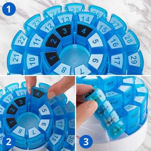 กล่องยาแนวธุรกิจแบบคลาสสิกกล่องใส่ยาเม็ดพลาสติกขนาดใหญ่รายเดือนวัสดุพีพีเอบีเอสกล่องจัดเก็บยารายสัปดาห์ - Product Image 4