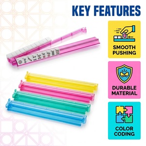 ไม้บรรทัดมาห์จงแบบใสสไตล์อเมริกัน มีหลายสี 2-in-1 พร้อมตัวดัน ไม้บรรทัดสำหรับจัดเรียงไพ่มาห์จง มีสินค้าในสต็อก - Product Image 4