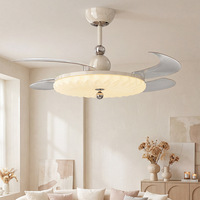 Nouveau ventilateur de plafond invisible de style chinois rétro pour chambre à coucher, ventilateur électrique avec éclairage, lustre, ventilateur de plafond en fer de style médiéval pour salon