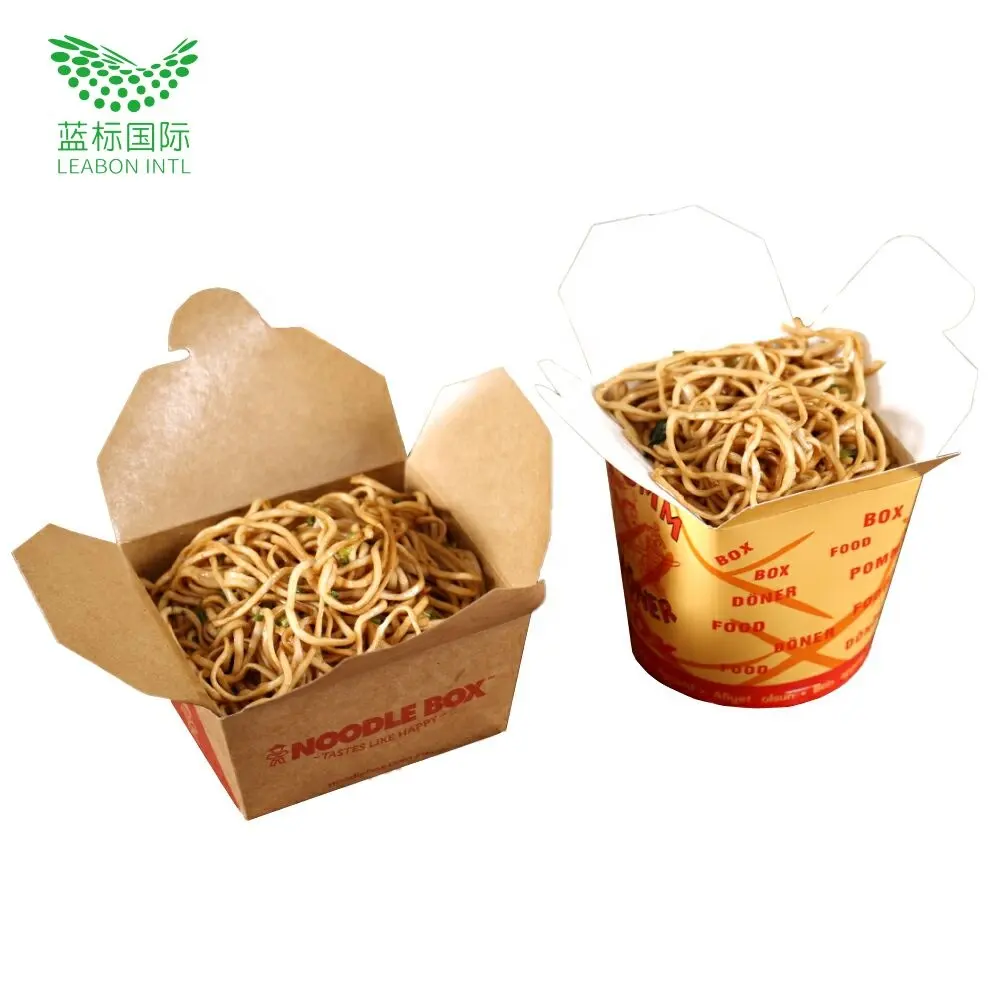 Custom Gedrukt Noodle Papier Doos Beste Kwaliteit 16Oz Bento Verpakking Food & Beverage Verpakking Gecoat Papier Oem & Odm accepteren NO007
