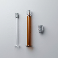 Seringue en verre borosilicate vide de 1 ml et 3 ml avec raccord Luer Lock, en forme de baril en verre ambré