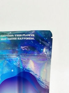 Custom Digital Print Stand Up Zipper Bag Mylar Food Grade Bag 7x10 <b>Holographic</b> Smell Proof Packaging Pouch - Product Image 4