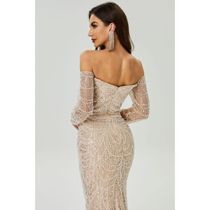 فستان سهرة حورية البحر بأكمام طويلة من الخرز الفاخر من Datangep ، فساتين حفلات رسمية - Product Image 3