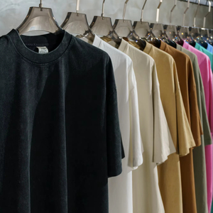 เสื้อยืดทรงหลวมสไตล์วินเทจ ซัมเมอร์ 285G แอซิดวอช คอตตอน 100% หนักพิเศษ ทรงดรอปไหล่ แบบคัสตอม - Product Image 3