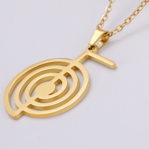 Myshape Reiki Symbole Cho Ku Rei Collier Énergie Guérison Yoga Puissance Pendentif Protection Amulette Spirituelle Bijoux en acier inoxydable - Product Image 6