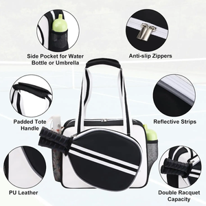 Premium PU Leather Padel <b>Bag</b> Large Capacity Comfortable <b>Sports</b> Racket Gym Handbag <b>Small</b> Pickleball Tote <b>Bag</b> with Custom Logo - Product Image 3