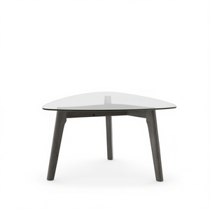 Mesa de Centro Moderna con Tapa de Vidrio Templado y Marco de Madera, Diseño Minimalista, Muebles para Sala de Estar - Product Image 1