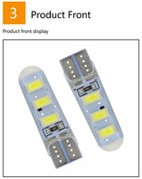 Ampoules intérieures A80 Super Lumineuses en Silicone Canbus W5W T10 LED 6SMD Silicone 5050 LED, Éclairage de Voiture LED W5W, Feux Latéraux LED pour Voiture