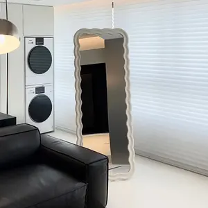 Espejo de Vidrio Ondulado Europeo, Decoración Contemporánea Minimalista, Diseño Cuadrado Moderno, Espejo Decorativo para el Hogar - Product Image 3