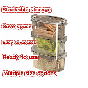 Contenitore <span class=keywords><strong>per</strong></span> Spezie, Trasparente e Impilabile, Perfetto <span class=keywords><strong>per</strong></span> Organizzare le Spezie in <span class=keywords><strong>Cucina</strong></span> - Product Image 2