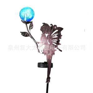 Solar Fairy Garden <b>Light</b> <b>Led</b> Glass Ball Wall Mount Water Resistant Outdoor Decor - Product Image 5