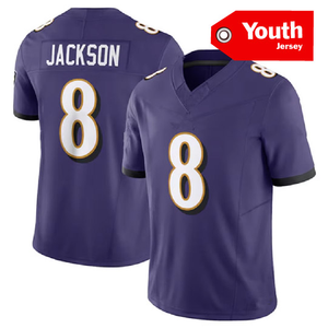Jeugd En Kinderen Baltimore American Voetbal Truien 8 Jackson 4 Bloemen 22Henry Top Kwaliteit Gestikte Voetbal Jersey Shirts - Product Image 3