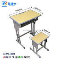 Ensemble de bureau et chaise d'étudiant en métal moderne pour salle de classe - Durable et écologique - Vente directe d'usine
